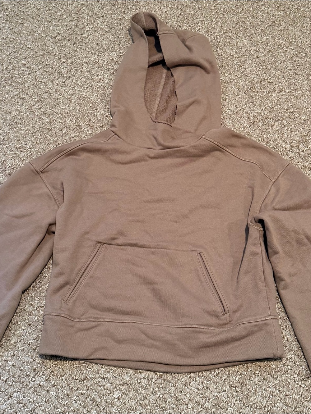 ALO Yoga Women’s Crewneck Hoodie in Taupe Brown